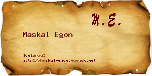 Maskal Egon névjegykártya